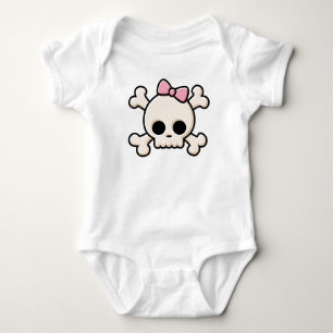 Body T-shirt fille bébé crâne mignon
