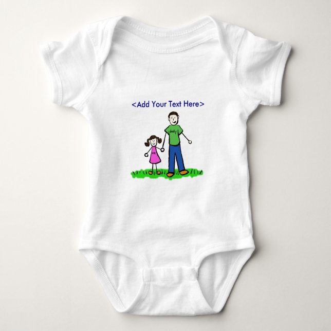 Body T-shirt fille de papa (Brunette) (Devant)
