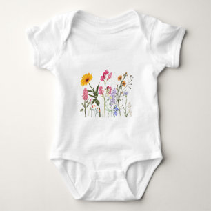 Body T-shirt Fleurs Sauvages, Tee-shirt Enfant Botaniqu
