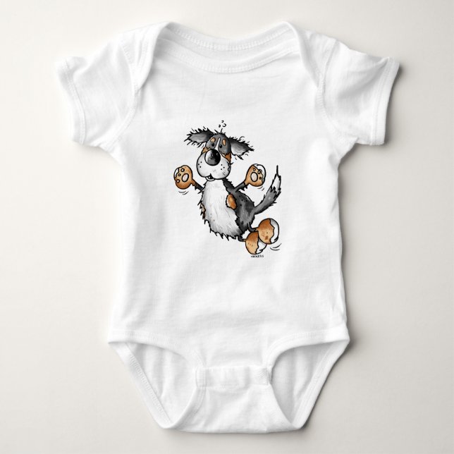 Body T-shirt heureux de bande dessinée de chien de (Devant)