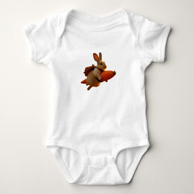 Body T-shirt Kawaii Bunny Jetpack - Blast de lapin de C (Devant)