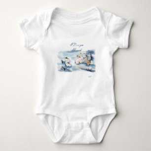 Body T-shirt lapins adorables dessin numérique