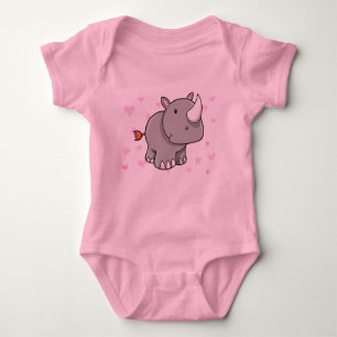 Body T-shirt mignon de rhinocéros de bébé