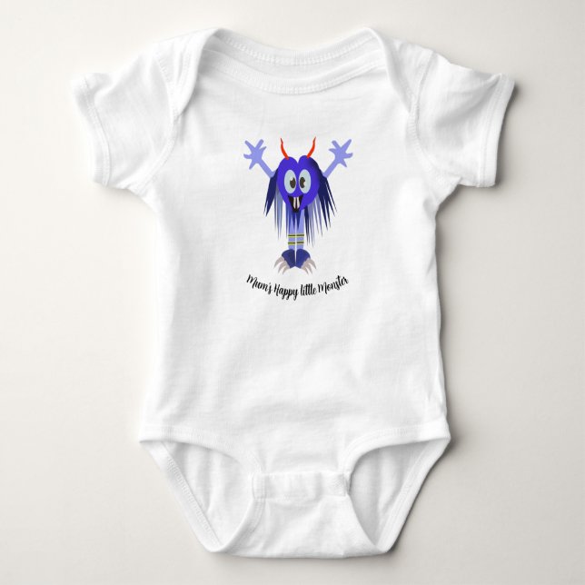 Body T-shirt monstre bleu (Devant)