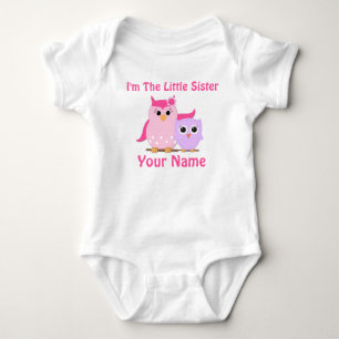 Body T-shirt personnalisé par hibou de petite soeur