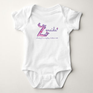 Body T-shirt personnalisé Zenaida filles Z significatio