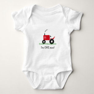 Body T-shirt rouge du tracteur de l'enfant : Âge de