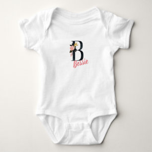 Body T-shirt une pièce fille à monogramme floral