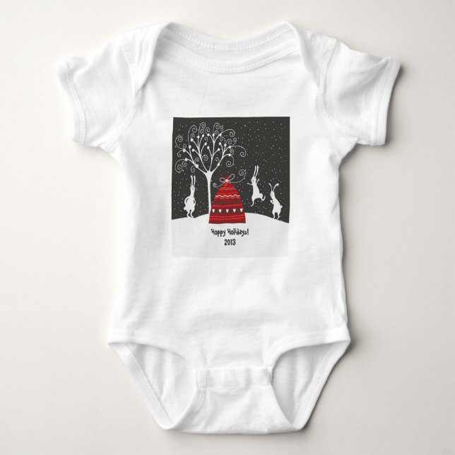 Body T-shirt Vacances Hiver Bunny Hoppy (Devant)