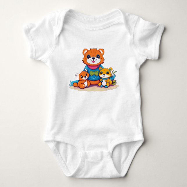 Body T-shirtCostume bébé adorable avec animal mignon (Devant)