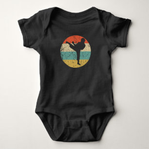 Body Taekwondo Karate Kick Silhouette Retro Martial Art