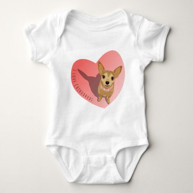 Body Tan Chihuahua in diamond pink collar en heart (Devant)