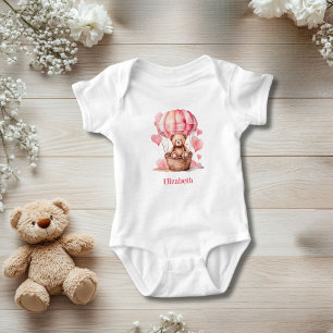 Body Teddy Bear Hot Air Balloon rose fille personnalisé