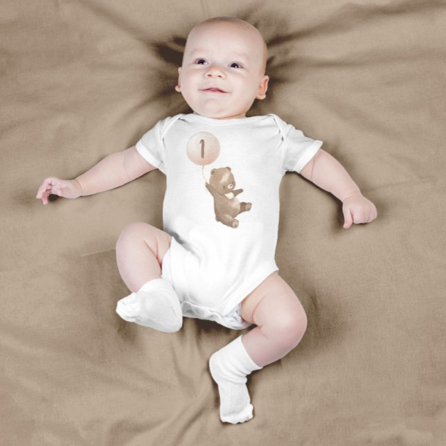 Body Teddy Bear Invitation pour le premier anniversaire (Créateur téléchargé)