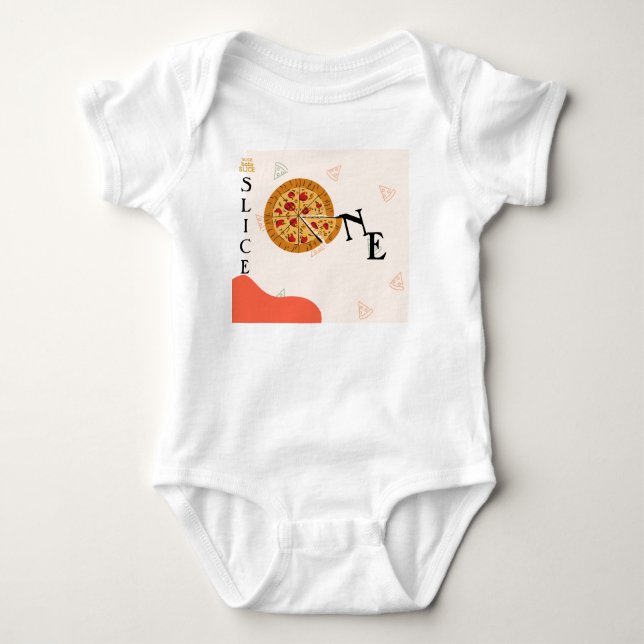 Body Tee-shirt Pizza pour bébé en tranche de pâte Messy (Devant)
