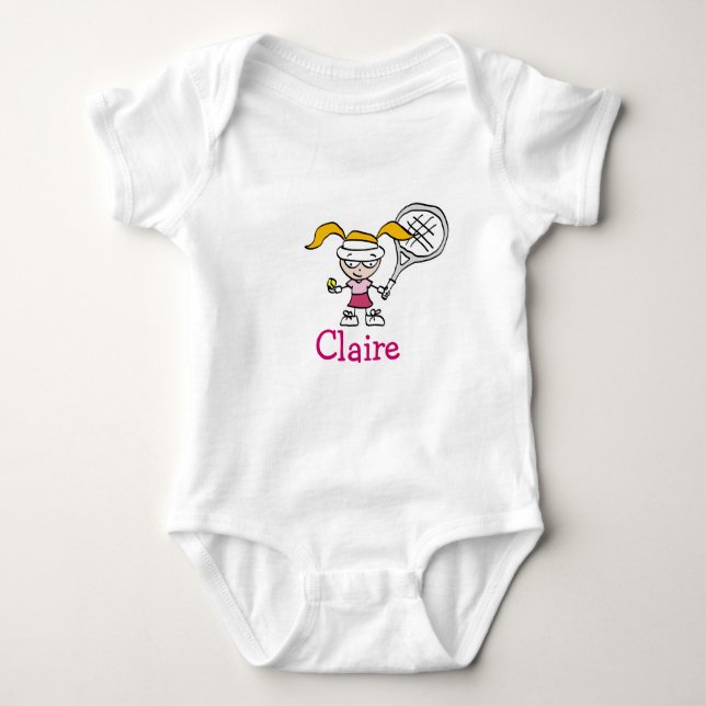 Body Tenue bébé personnalisée avec dessin de fille de t (Devant)