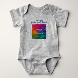 Body Texte personnalisé Ajouter une photo Bébé Gris Typ