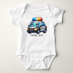 Body Texte Personnalisé Baby Boy Police Voiture