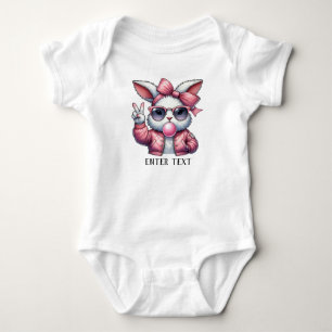 Body Texte Personnalisé Baby Girl Bunny Blowbble