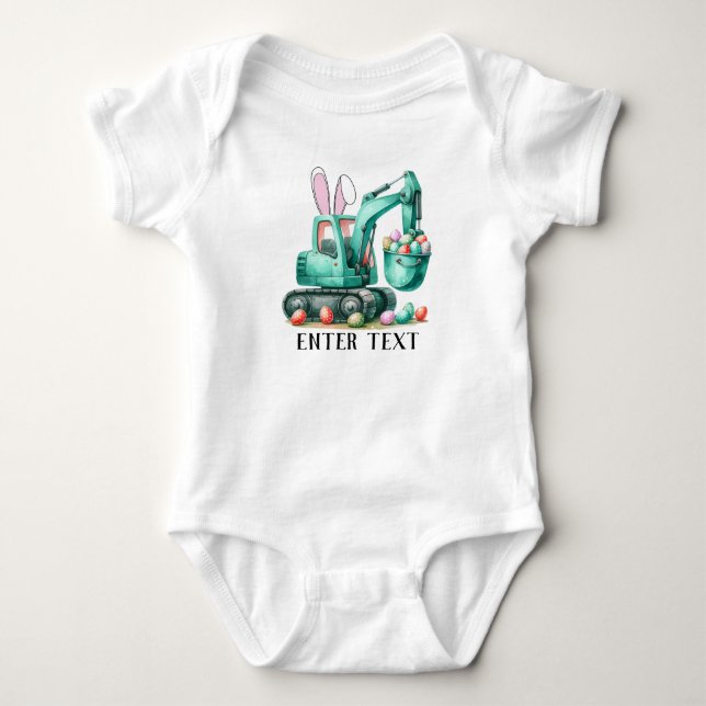 Body Texte Personnalisé Bébé Fille OEufs Excavateur Con (Devant)