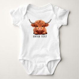 Body Texte personnalisé Cute Baby Highland Cow