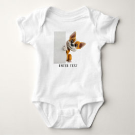 Body Texte Personnalisé Mignonne Chiot Peeking Baby Bod