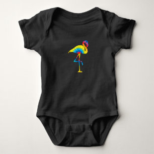 Body Tie Dye Flamant rose arc-en-ciel Imprimer Oiseau A