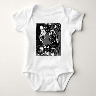 Body Tigre d'art pop noir et blanc