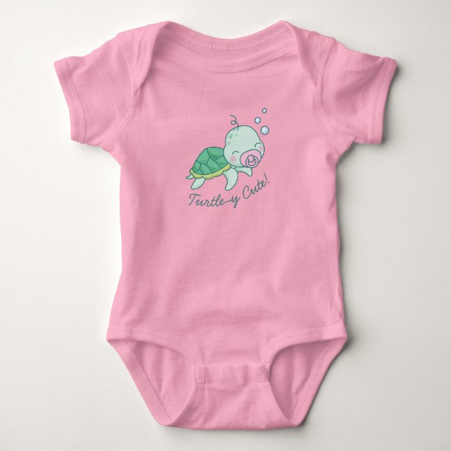 Body Tortue de mer mignonne Baby shower Kawaii Rose Gir (Devant)