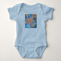 Tortues bleues bébé romper