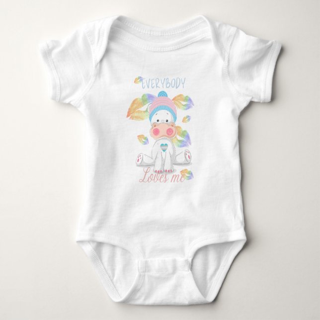 Body Tout le monde m'aime | Hippo mignon | Lgbtq/T (Devant)