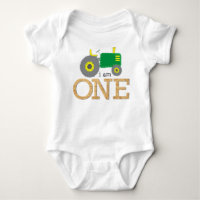 Tracteur Vert Jaune Bois 1er Anniversaire