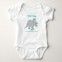Tricératops blanc Boy Boy Bodysuit