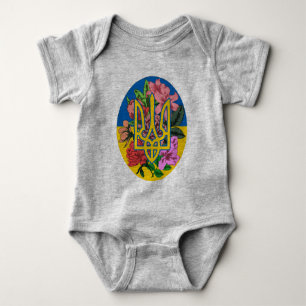 Body Trident ukrainien et drapeau de l'Ukraine avec des