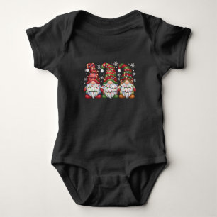 Body Trois Gnomes Carreaux Buffle Rouge Noël