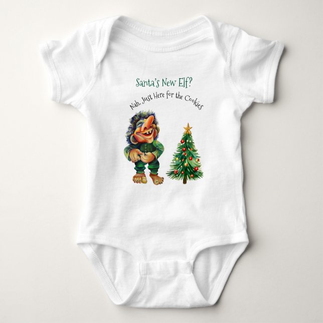 Body Troll Bébé Noël Le nouvel elfe de Père Noël (Devant)