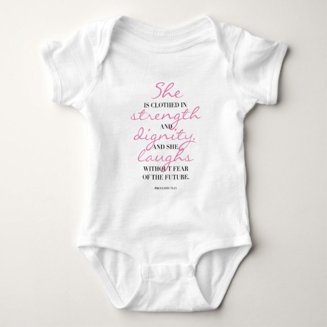 Body Typographie chrétienne. 31:25 de proverbes. Elle (Devant)