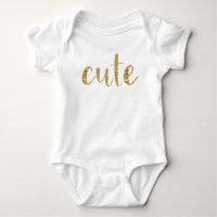 Typographie Or "mignonne" Bébé Fille élégante Chic