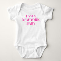 Typographie rose bébé vêtement New York