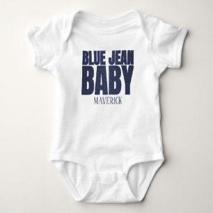 Body Un Bébé Garçon en Jean Bleu en Denim
