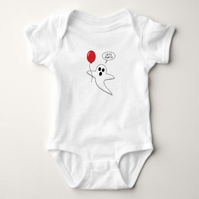 Body Un joli fantôme de dessin animé avec un ballon rou (Devant)