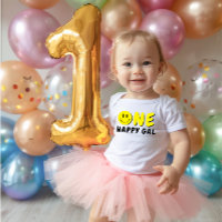 Un joyeux Gal 1er Anniversaire Smiley Jaune