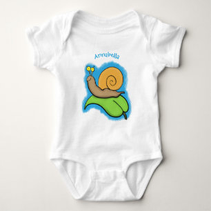 Body Un mignon escargot heureux sur une illustration d'