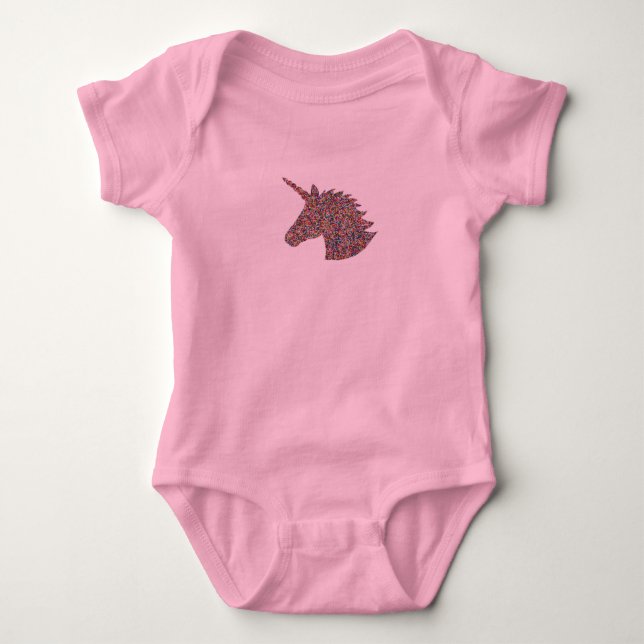 Body Unicorn saupoudrer Imprimer Bodysuit pour bébé ros (Devant)