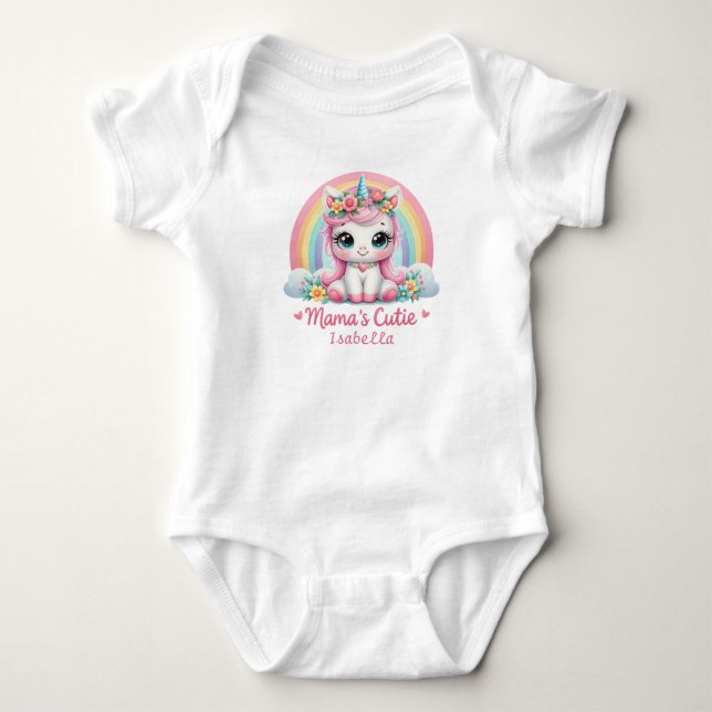 Body Unicorne adorable Cutie de maman personnalisée (Devant)