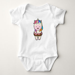 Body Unicorne avec beigne de chocolat