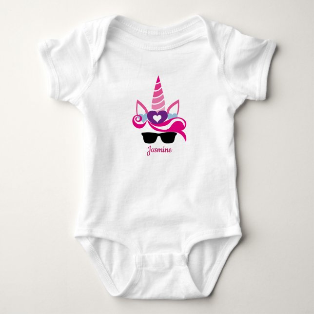 Body Unicorne avec Pony Face Baby Shirt (Devant)