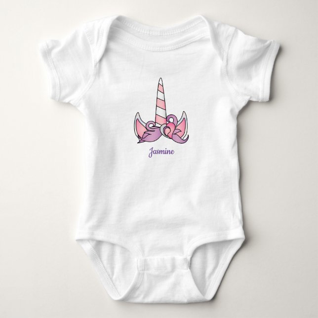 Body Unicorne avec Pony Face Baby Shirt (Devant)