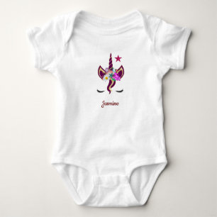 Body Unicorne avec Pony Face Baby Shirt