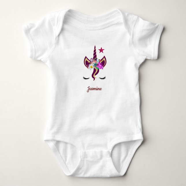 Body Unicorne avec Pony Face Baby Shirt (Devant)